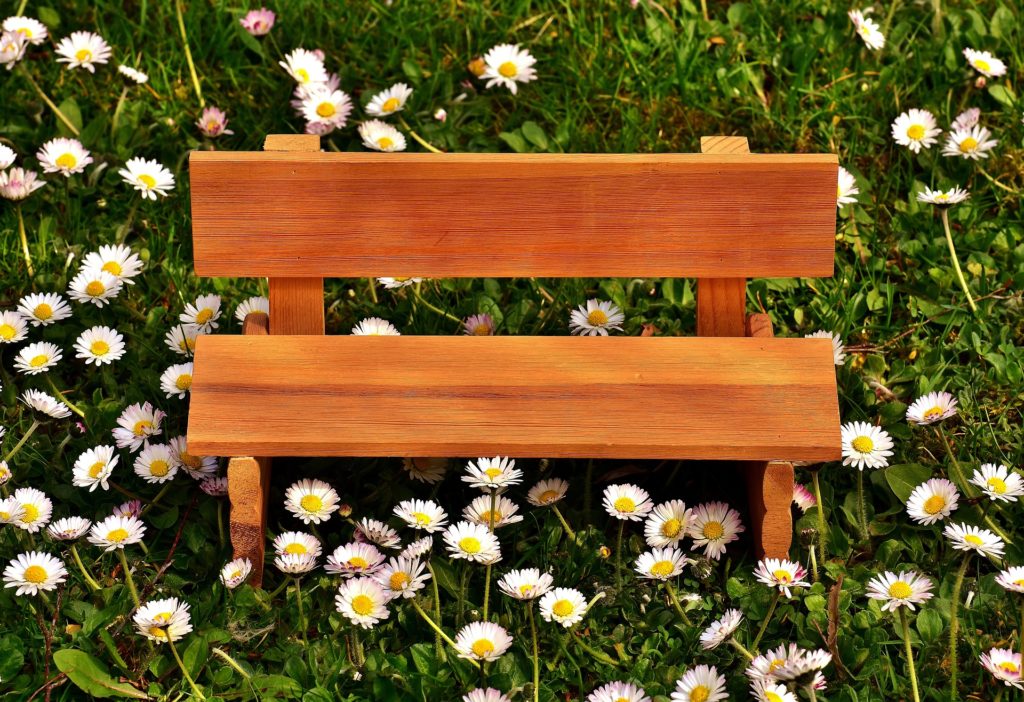 bench with nail holes