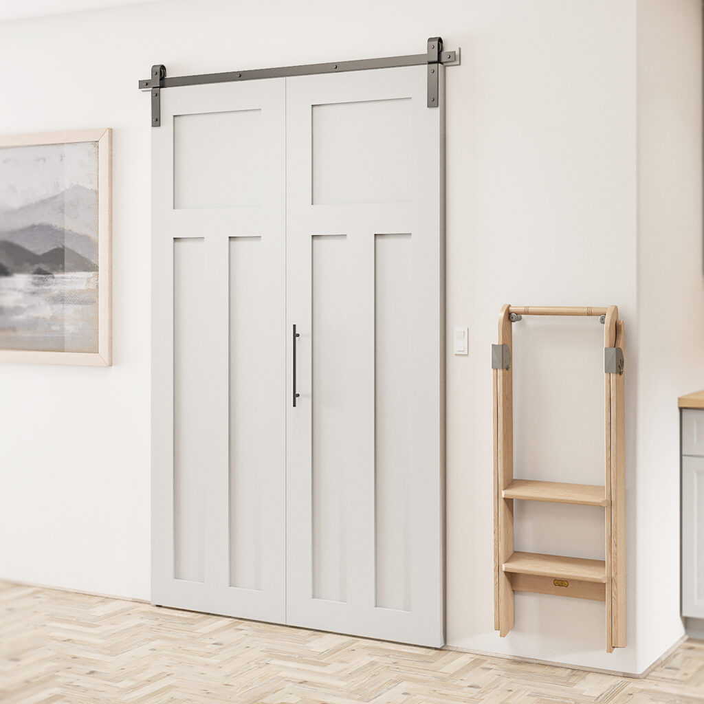 bi-fold pantry rolling door closed from CSH